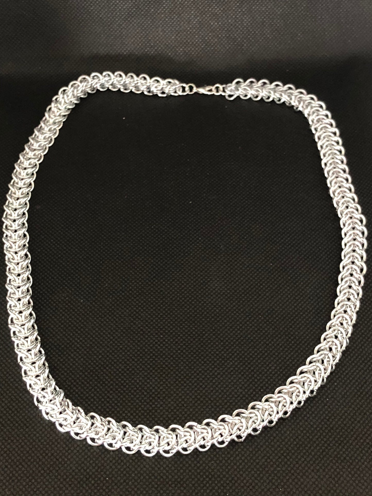 Regal Celtic Elf Weave Silver Chain Mail Necklace