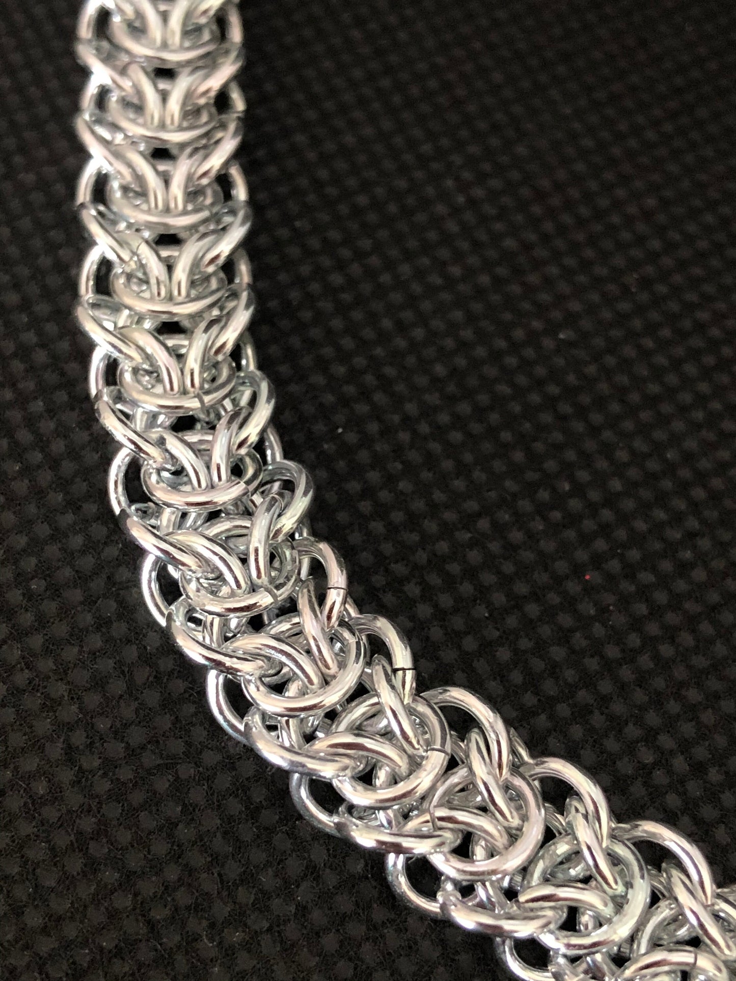 Regal Celtic Elf Weave Silver Chain Mail Necklace