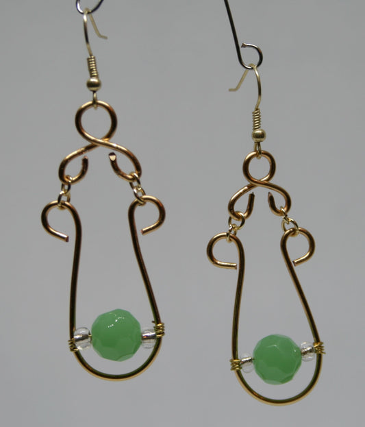 Gold Bell with Green Bead