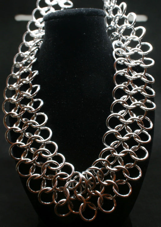 European Weave Silver-plated Statement Necklace